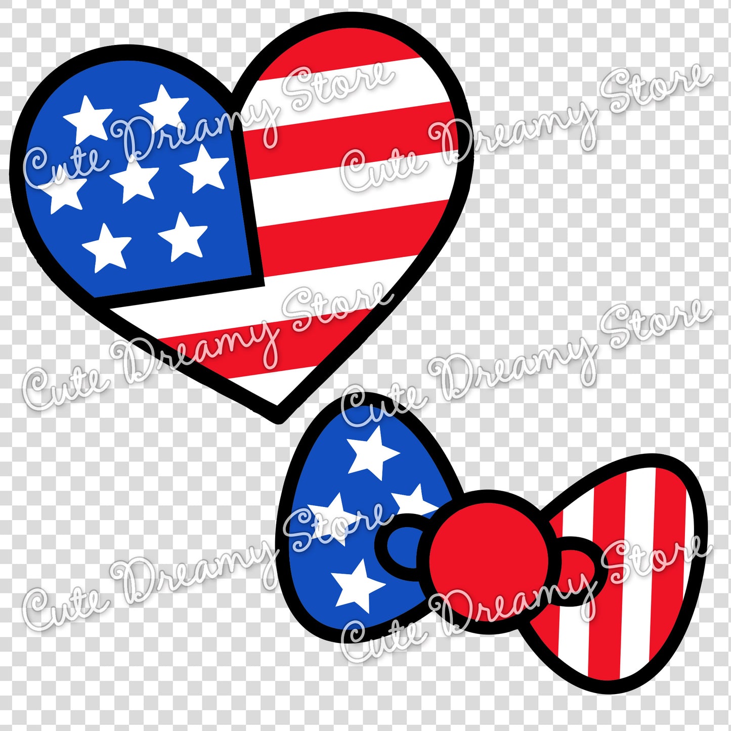 4th of July Hello Kitty clipart bundle SVG / PNG / EPS vector