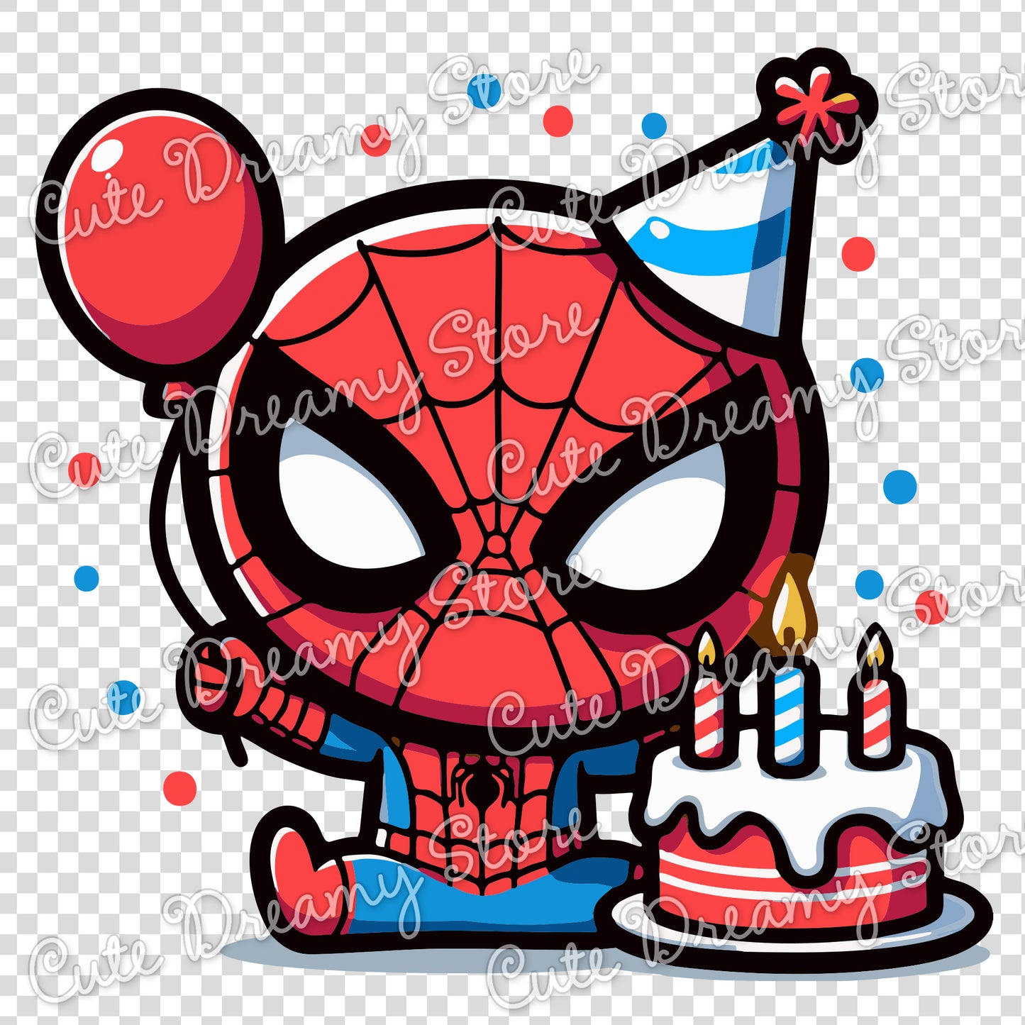Birthday Spiderman Clipart SVG / PNG / EPS vector