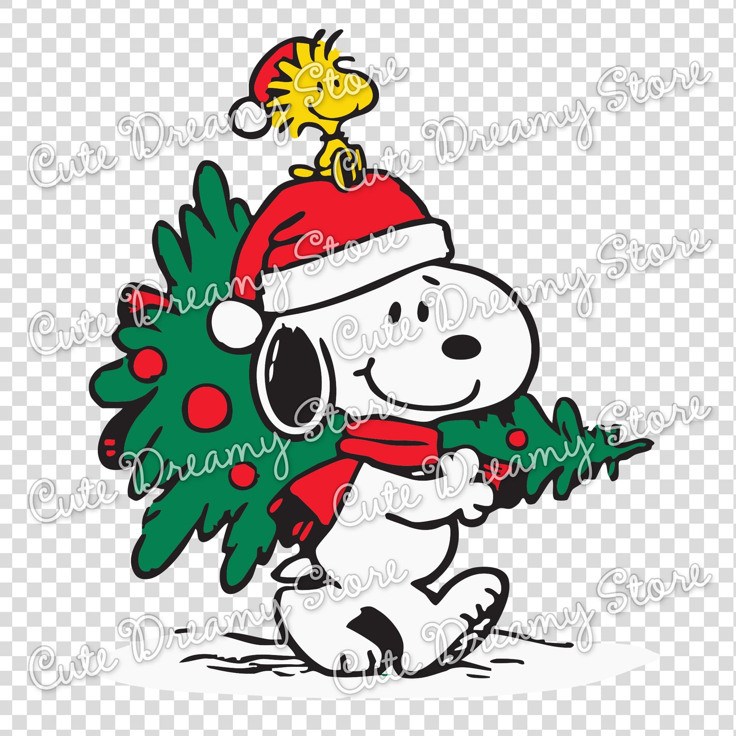 Christmas Snoopy Tree Clipart SVG / PNG / EPS vector
