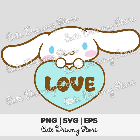 Cinnamoroll Love Heart Clipart SVG / PNG / EPS vector