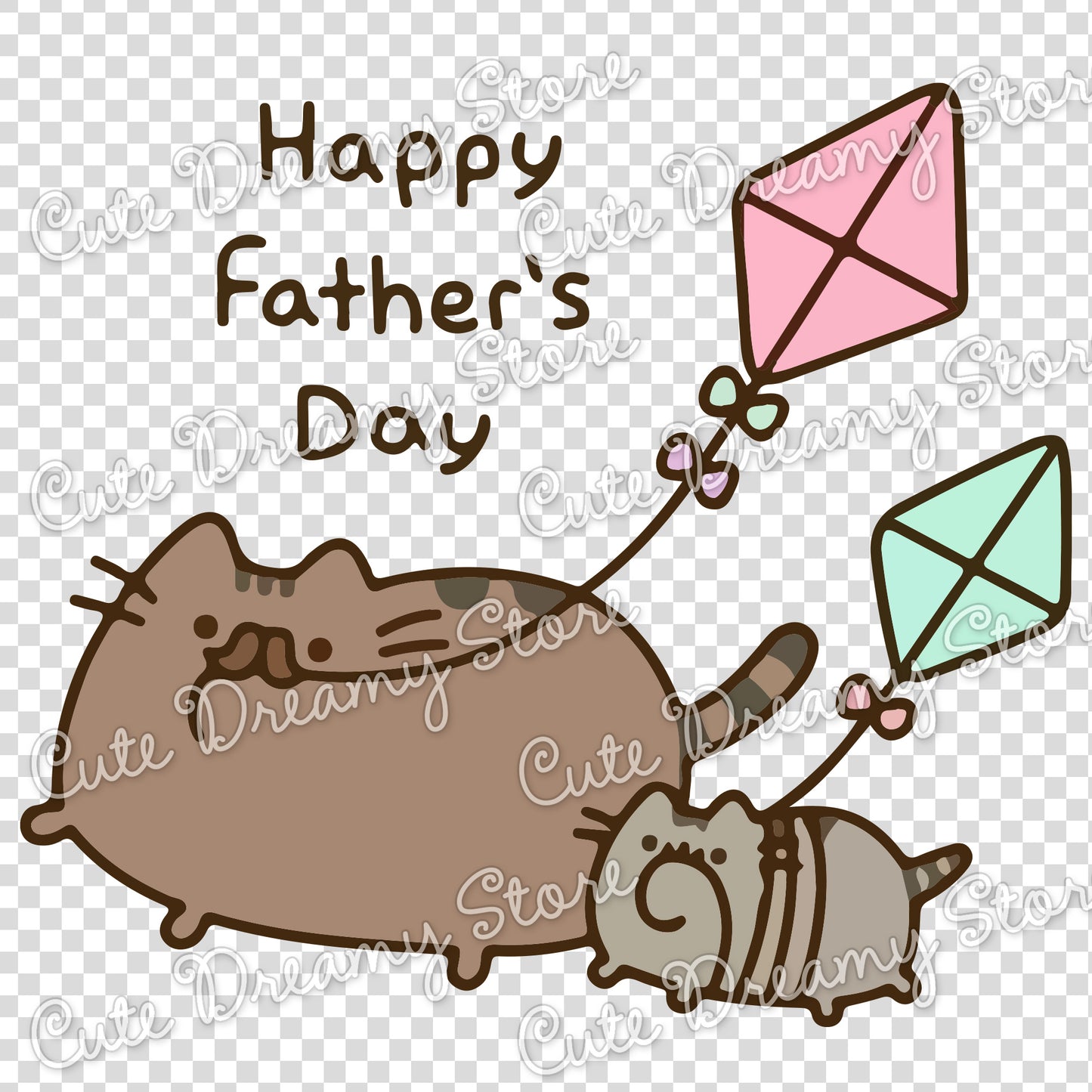 Father’s Day Pusheen Clipart SVG / PNG / EPS vector 03