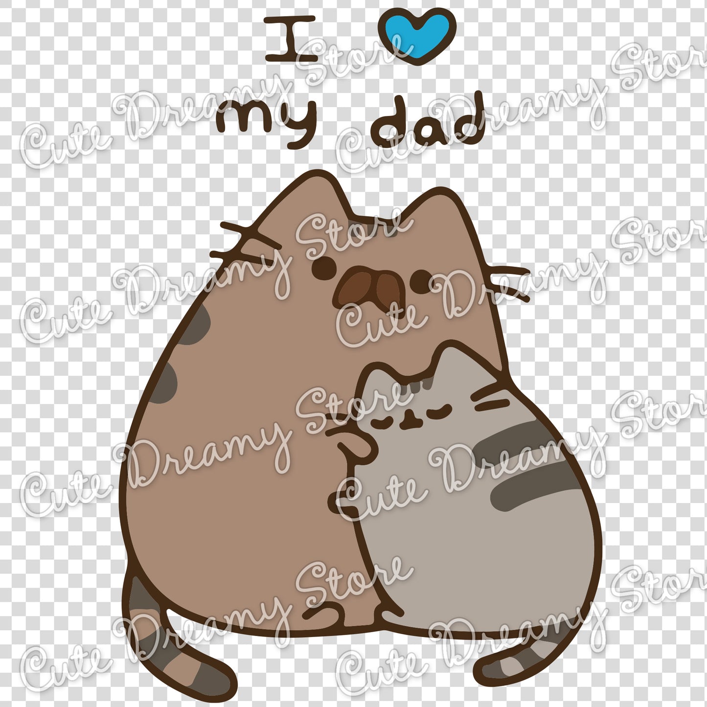 Father’s Day Pusheen Clipart SVG / PNG / EPS vector