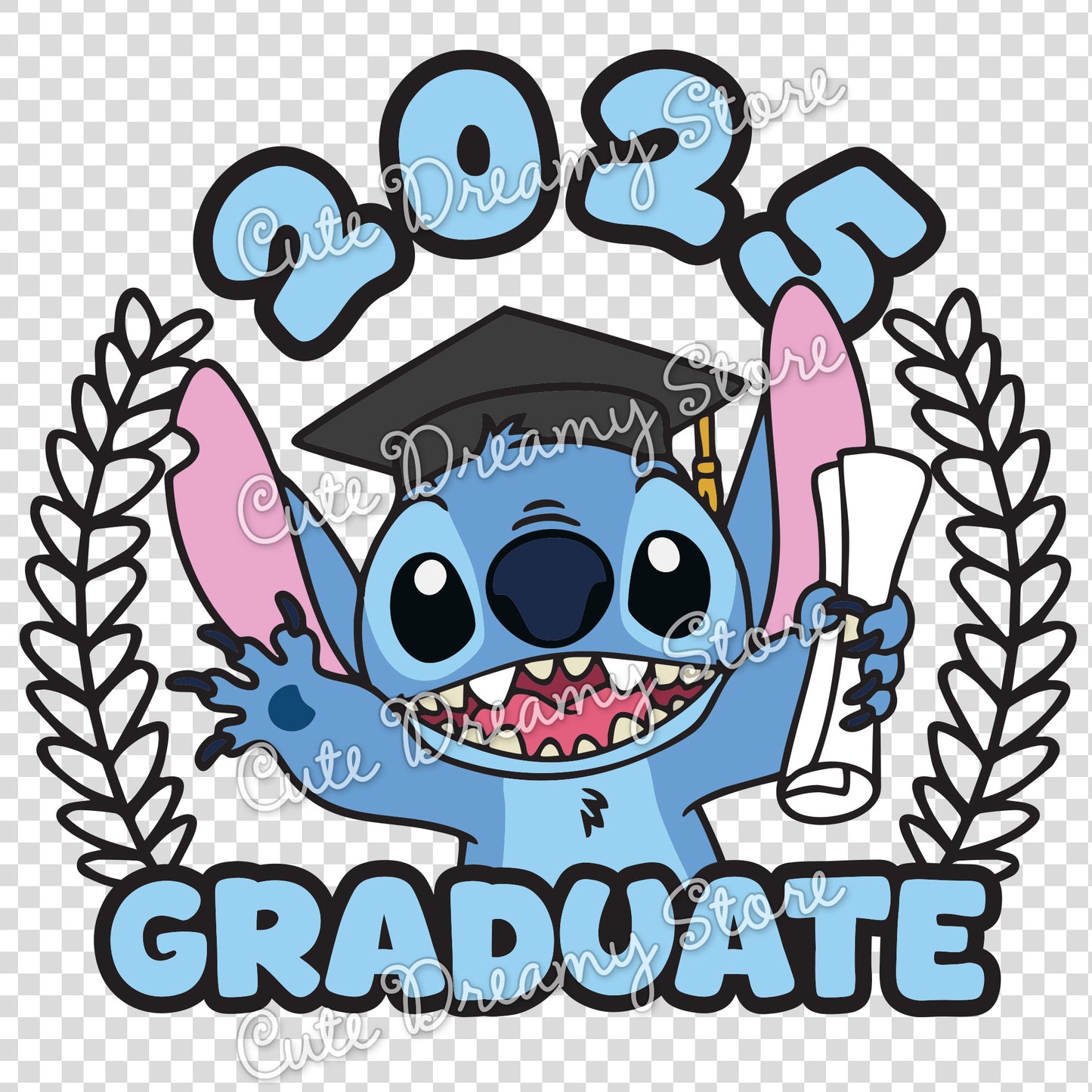 Graduation Stitch Class 2025 in blue SVG / PNG / EPS vector