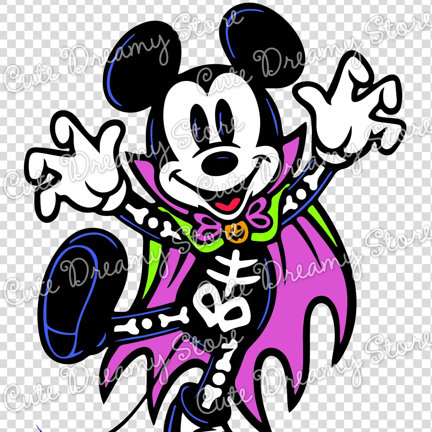Mickey Halloween Skeleton Clipart SVG / PNG / EPS vector