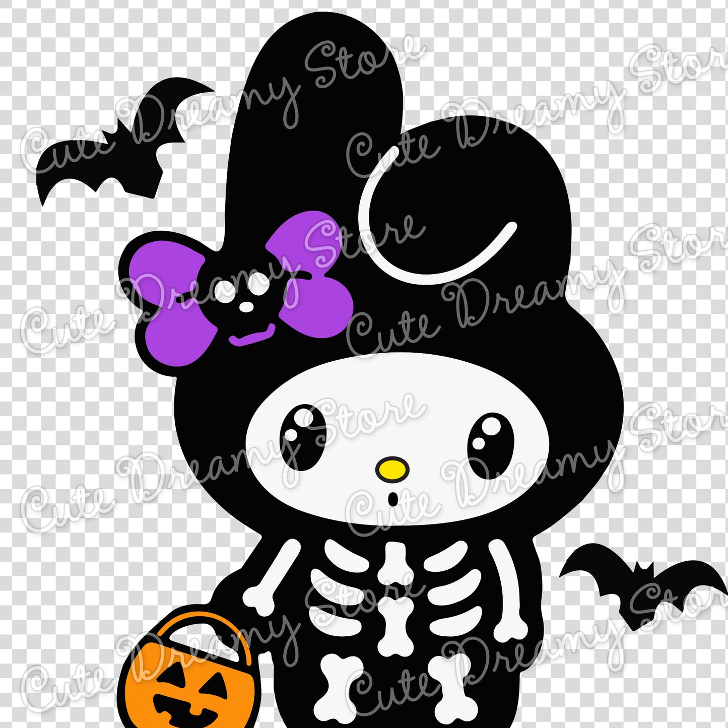 Halloween Skeleton My Melody Clipart SVG / PNG / EPS vector