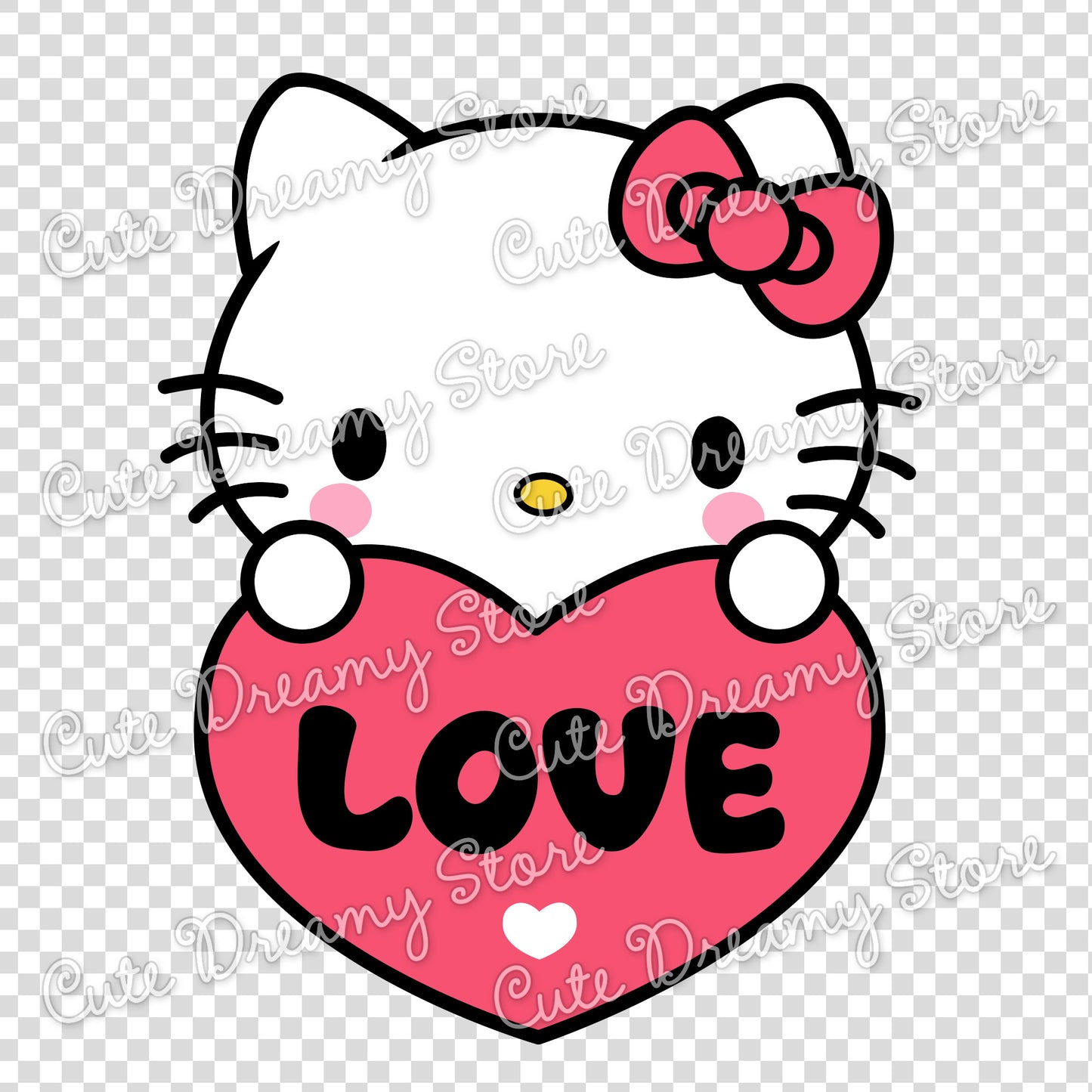 Hello Kitty Love Heart Clipart SVG / PNG / EPS vector