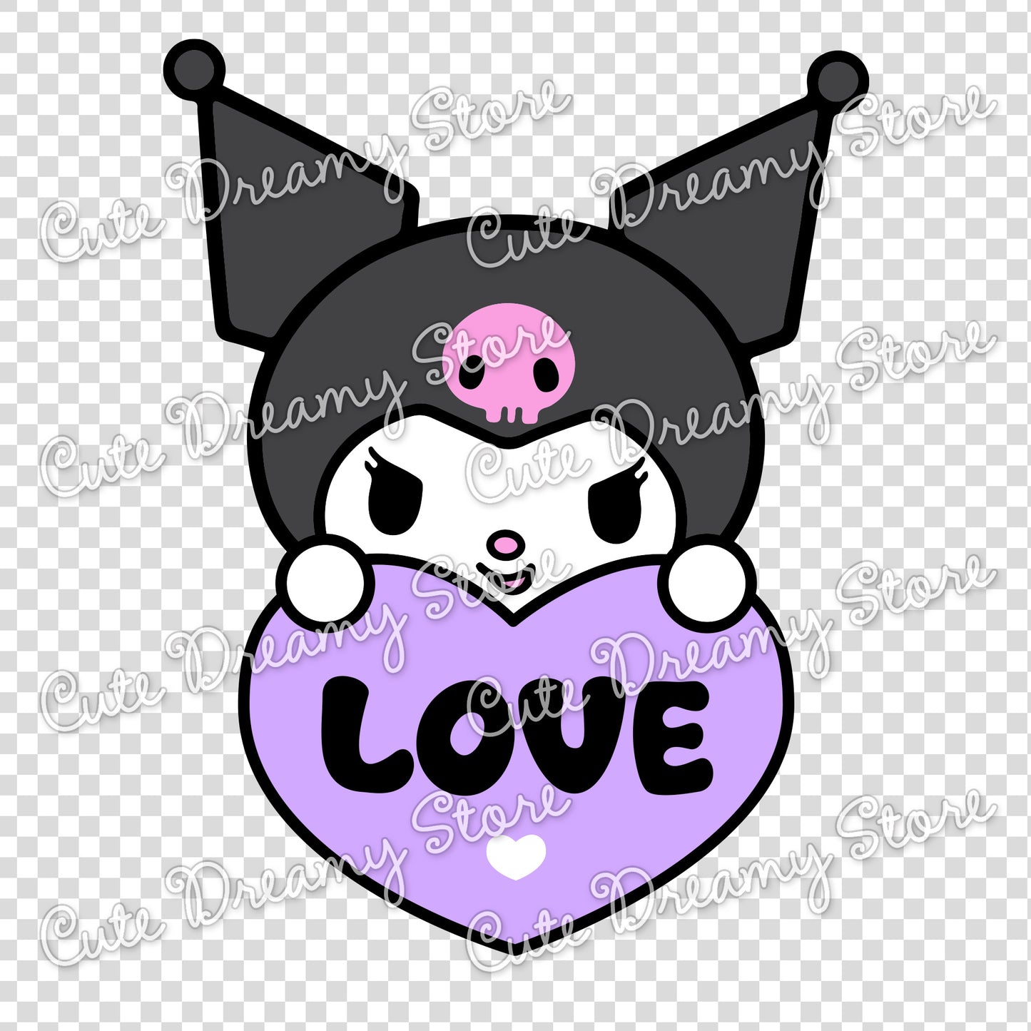 Kuromi Love Heart Clipart SVG / PNG / EPS vector