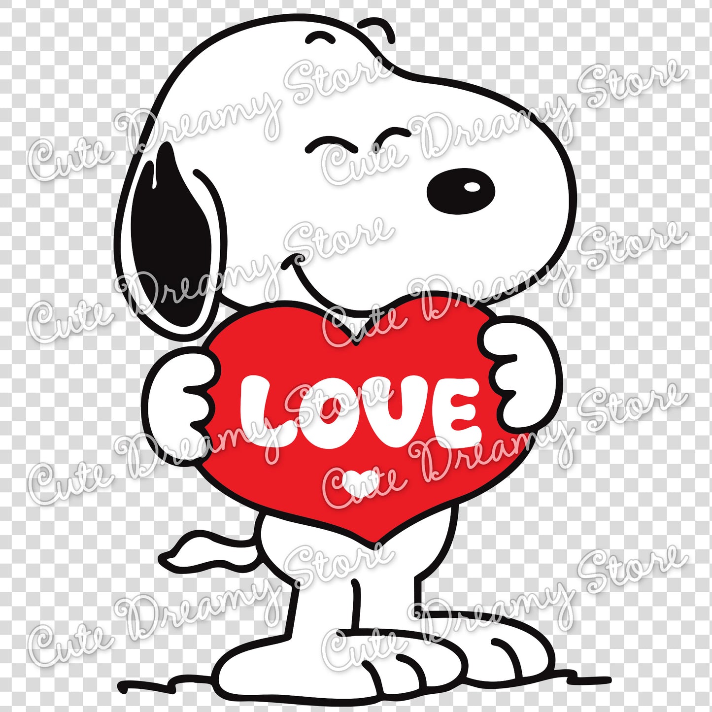 Snoopy Love Heart Clipart SVG / PNG / EPS vector