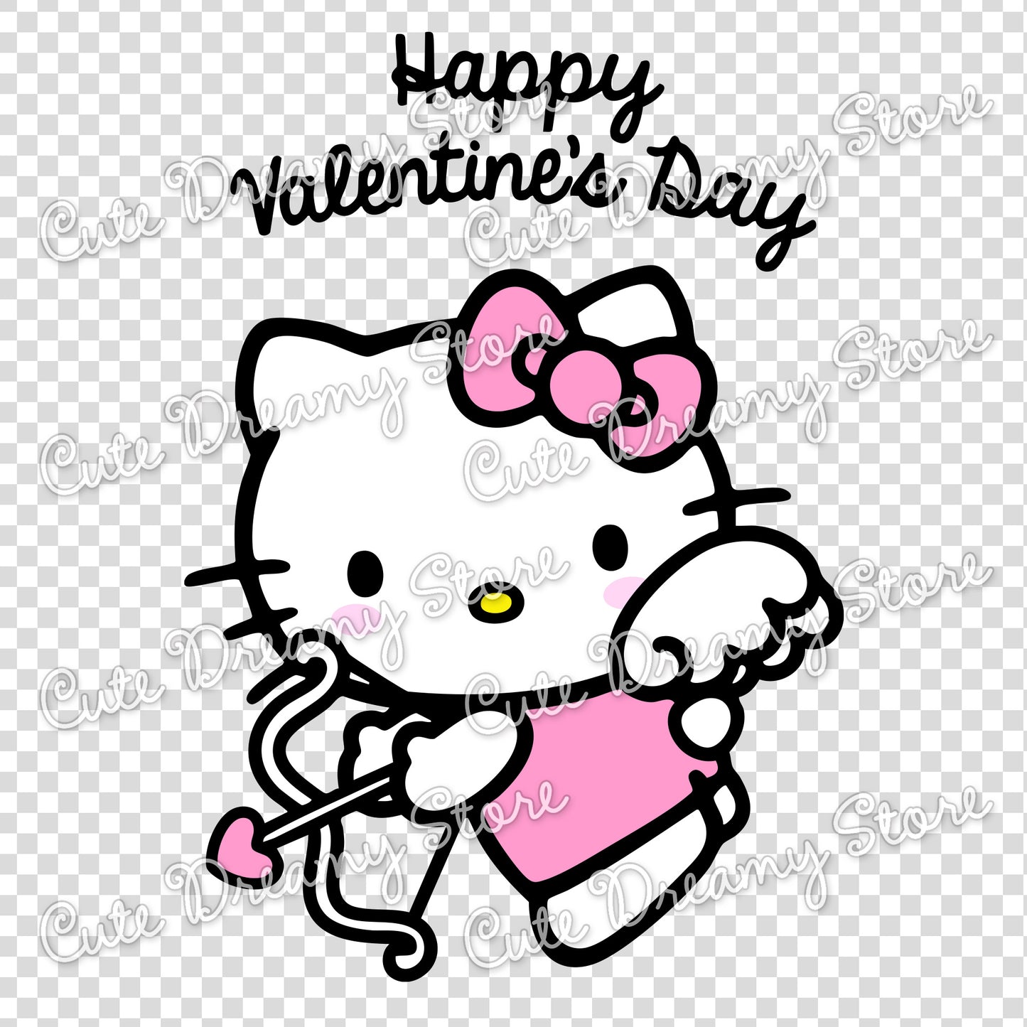 Valentine's Day Hello Kitty Cupid Clipart SVG / PNG / EPS vector