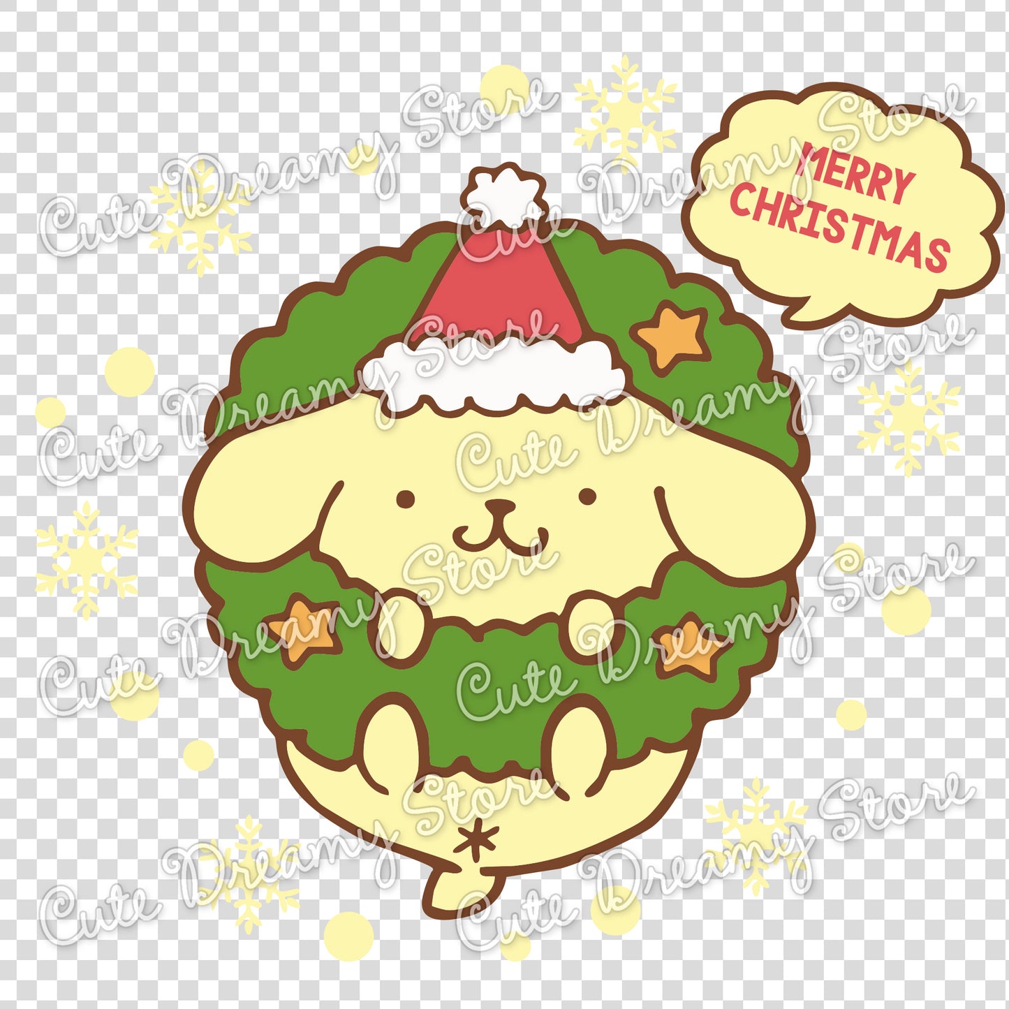 Christmas Wreath Pompompurin Clipart SVG / PNG / EPS Vector