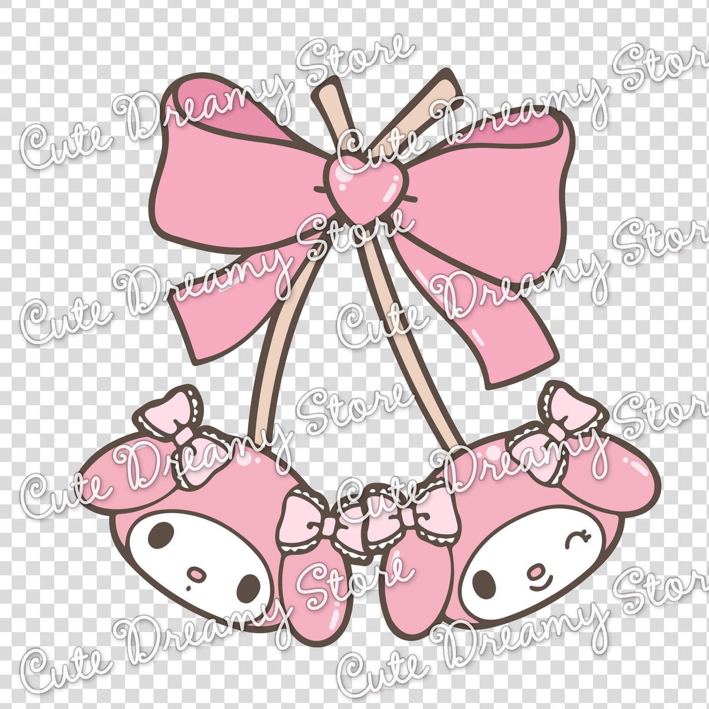 Coquette Bow Cherries My Melody Clipart SVG / PNG / EPS vector