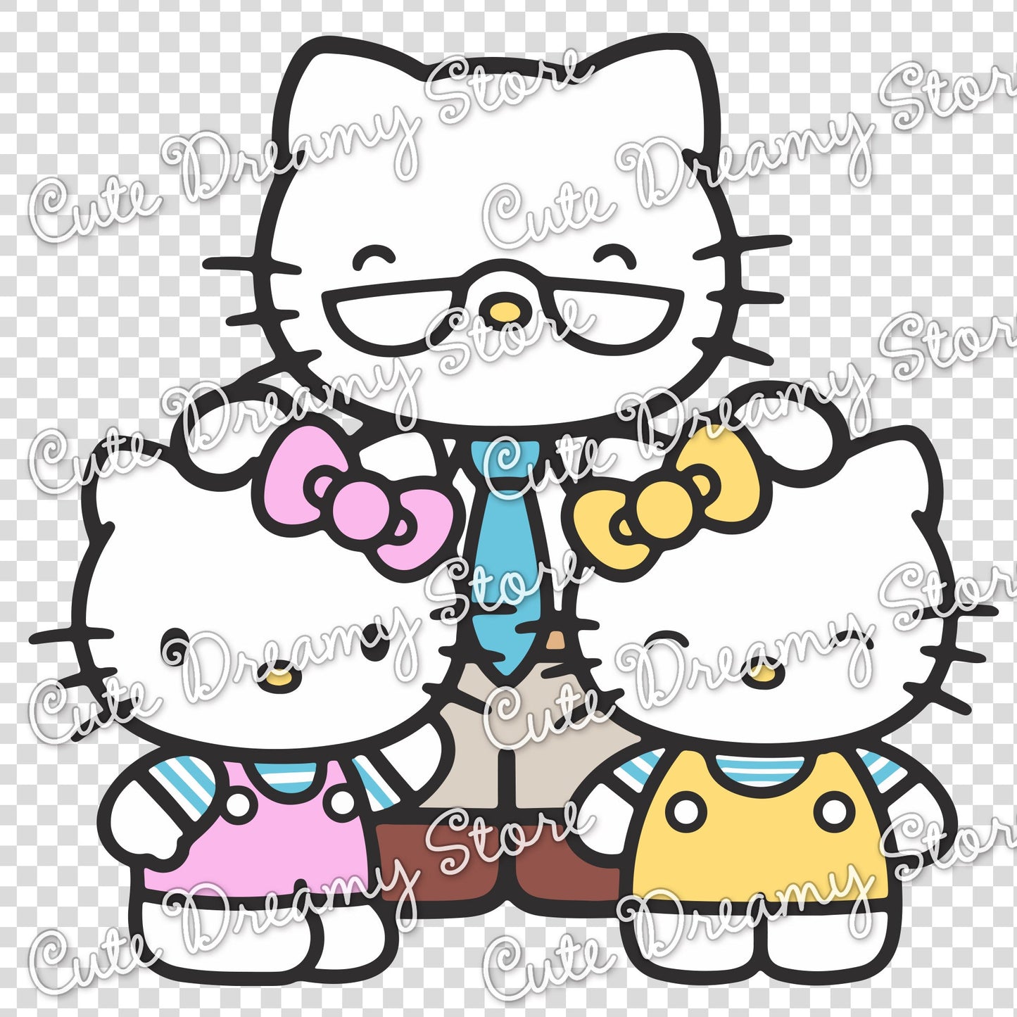 Father’s Day Hello Kitty Clipart SVG / PNG / EPS vector 01