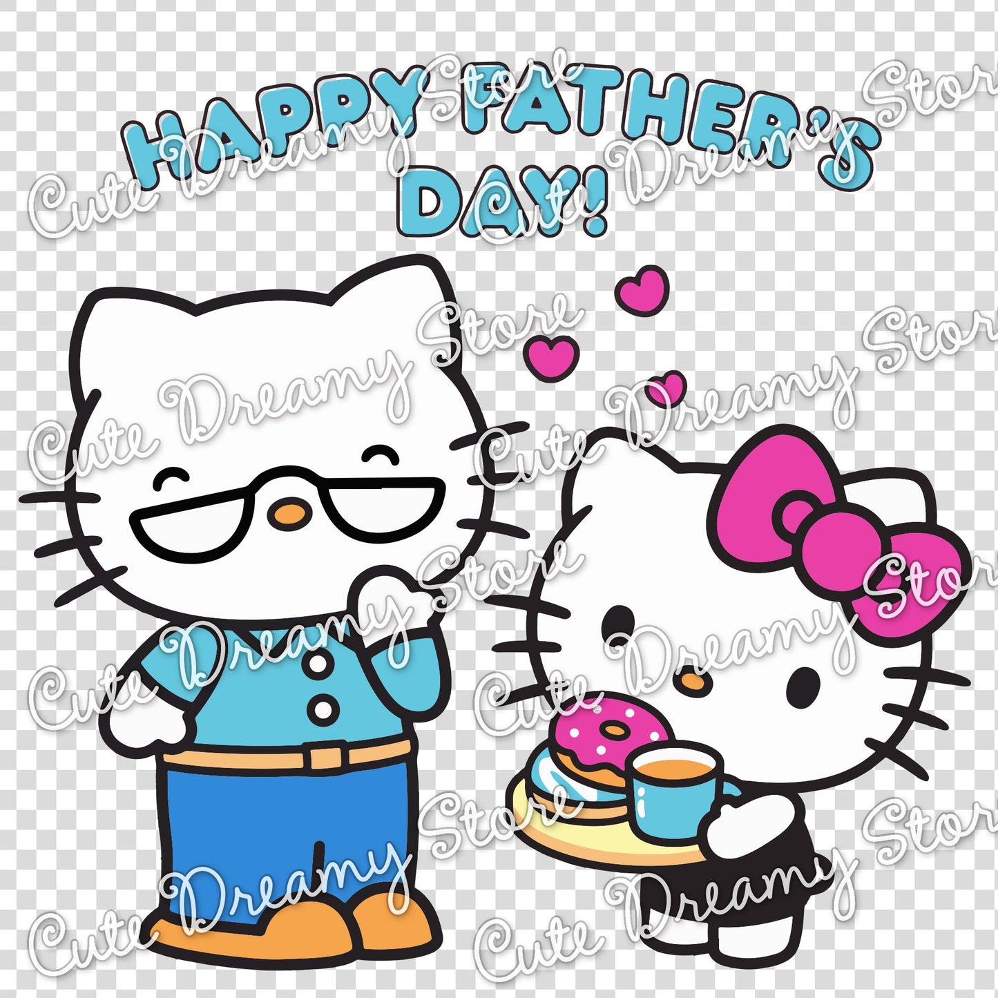 Father’s Day Hello Kitty Clipart SVG / PNG / EPS vector 02