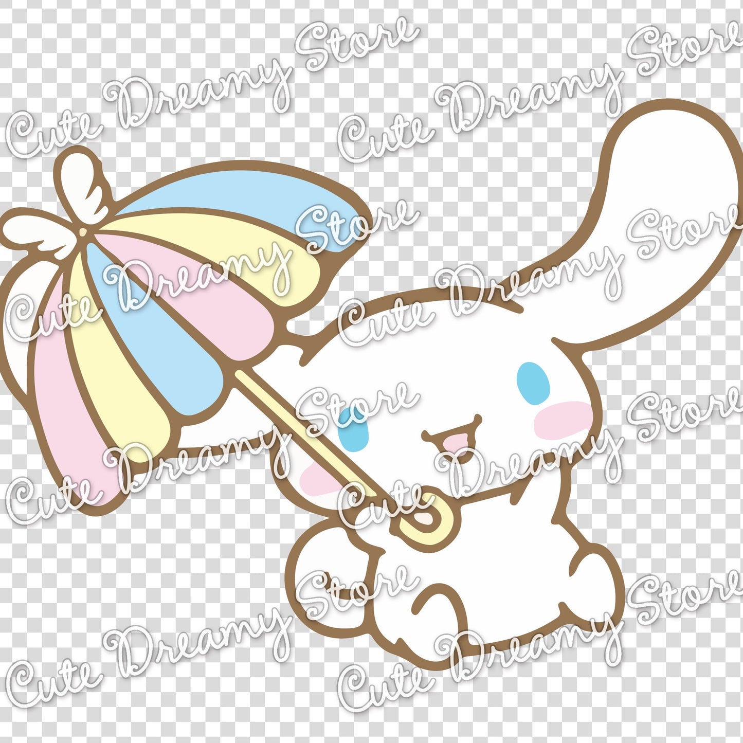 Flying Umbrella Cinnamoroll Clipart SVG / PNG / EPS vector