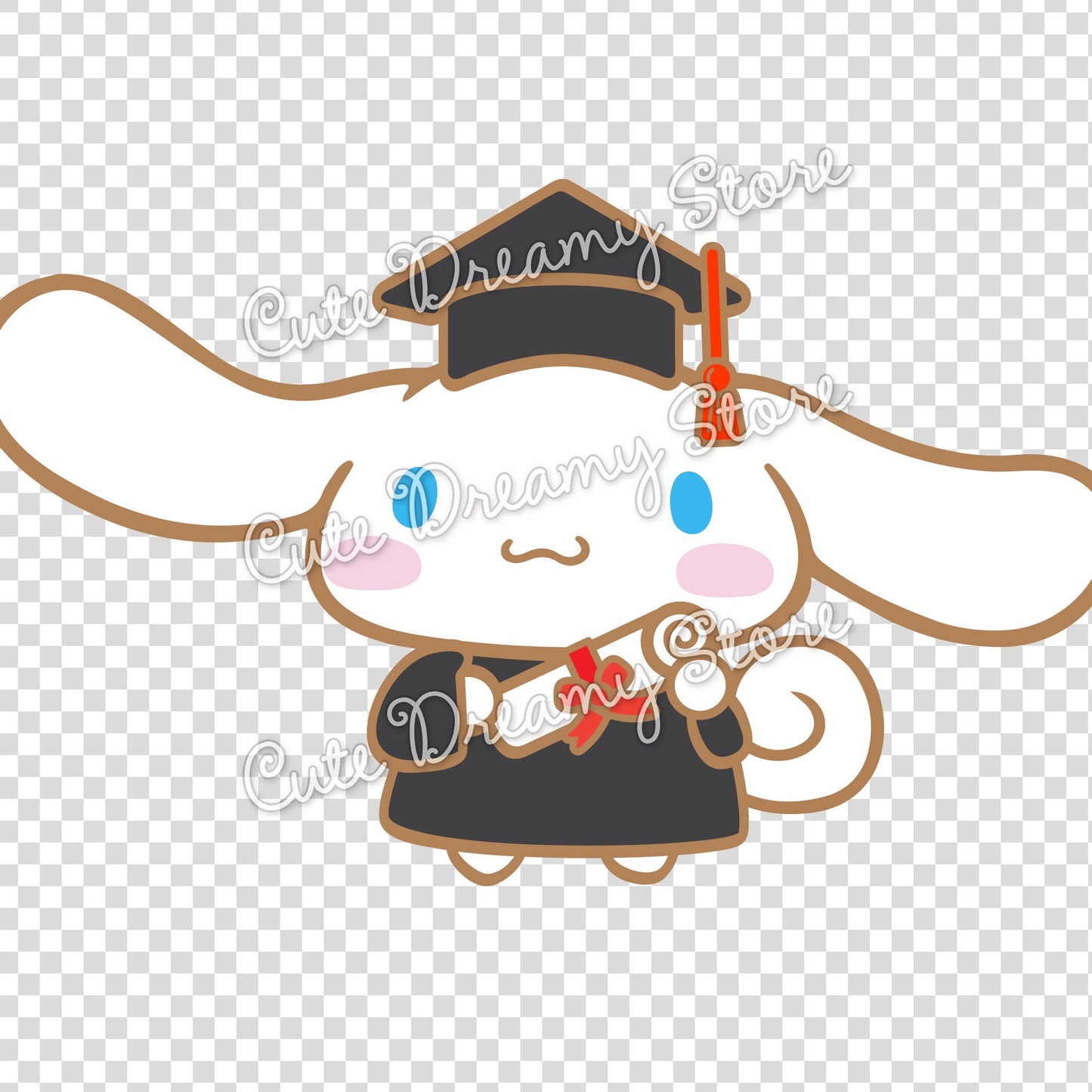 Graduation Cinnamoroll Clipart SVG / PNG / EPS vector / CG01 - Cute Dreamy Store