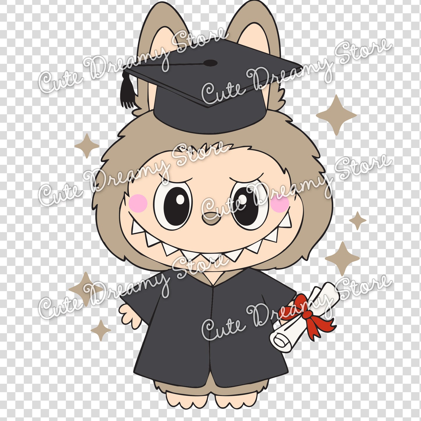 Graduation Labubu clipart set SVG / PNG / EPS vector