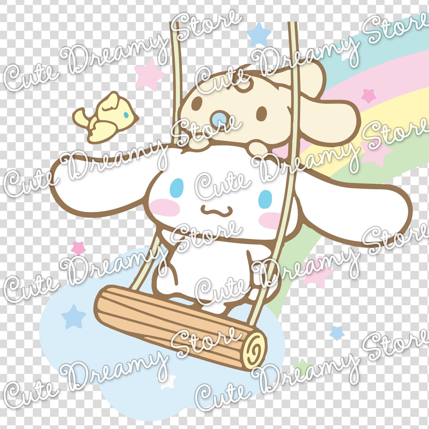 Hammock Rainbow Cinnamoroll Clipart SVG / PNG / EPS vector