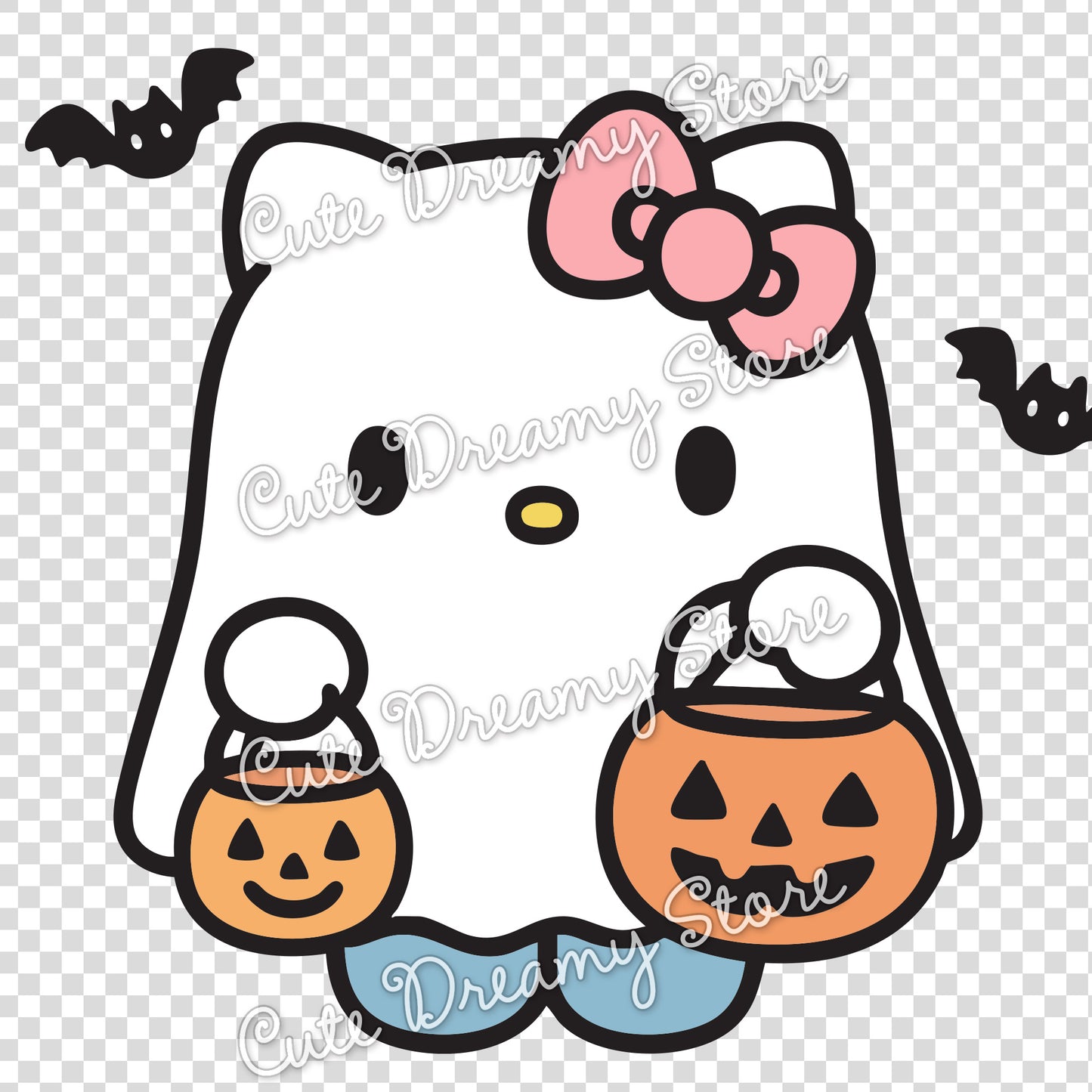 Halloween Ghost Hello Kitty Clipart SVG / PNG / EPS vector