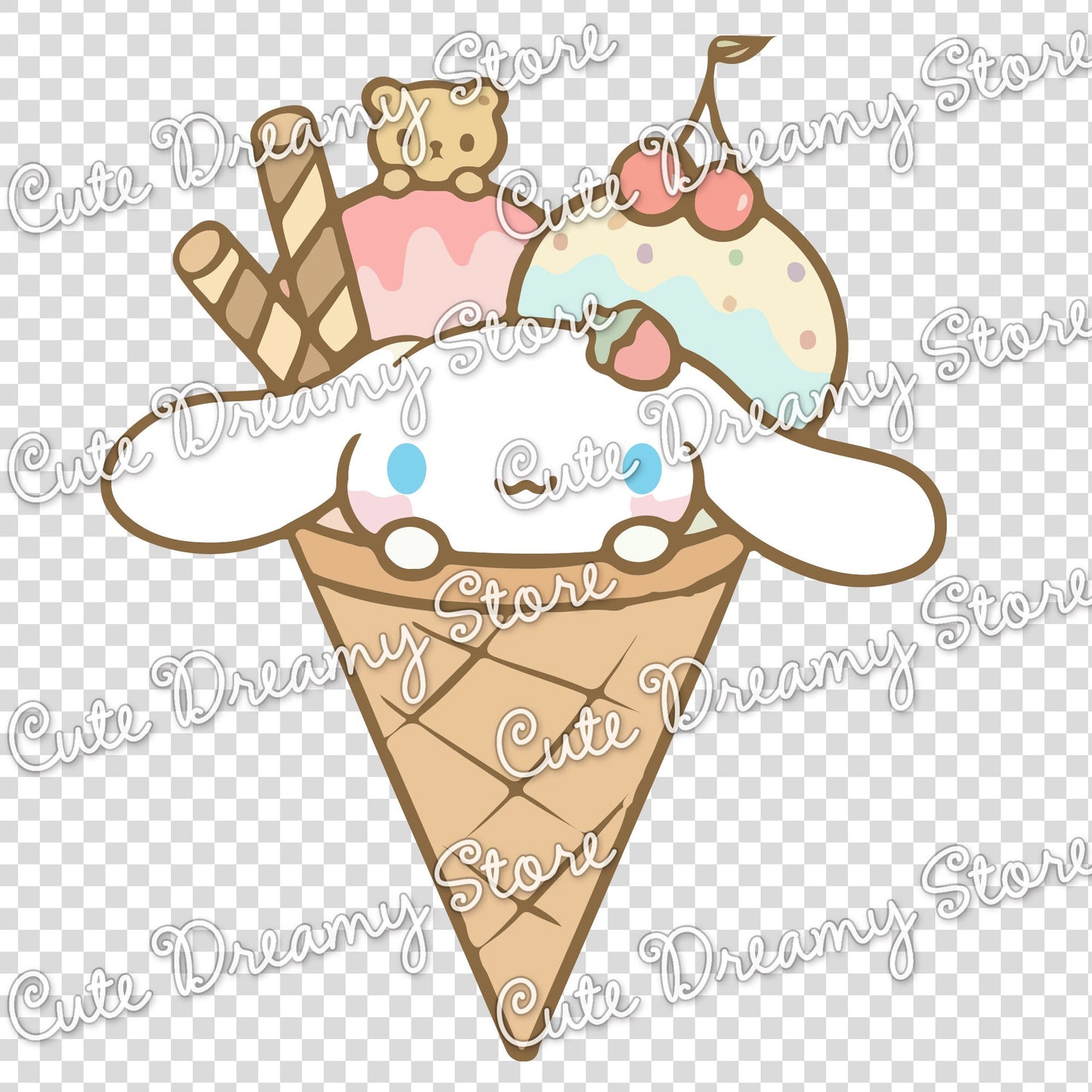 Ice Cream Cone Cinnamoroll Clipart SVG / PNG / EPS vector