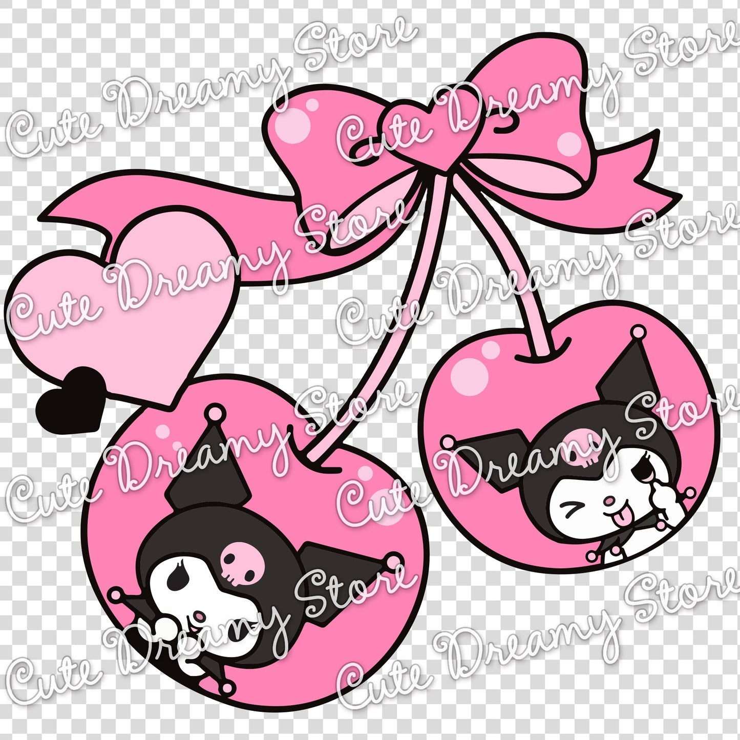 Kuromi Cherries Clipart SVG / PNG / EPS Vector