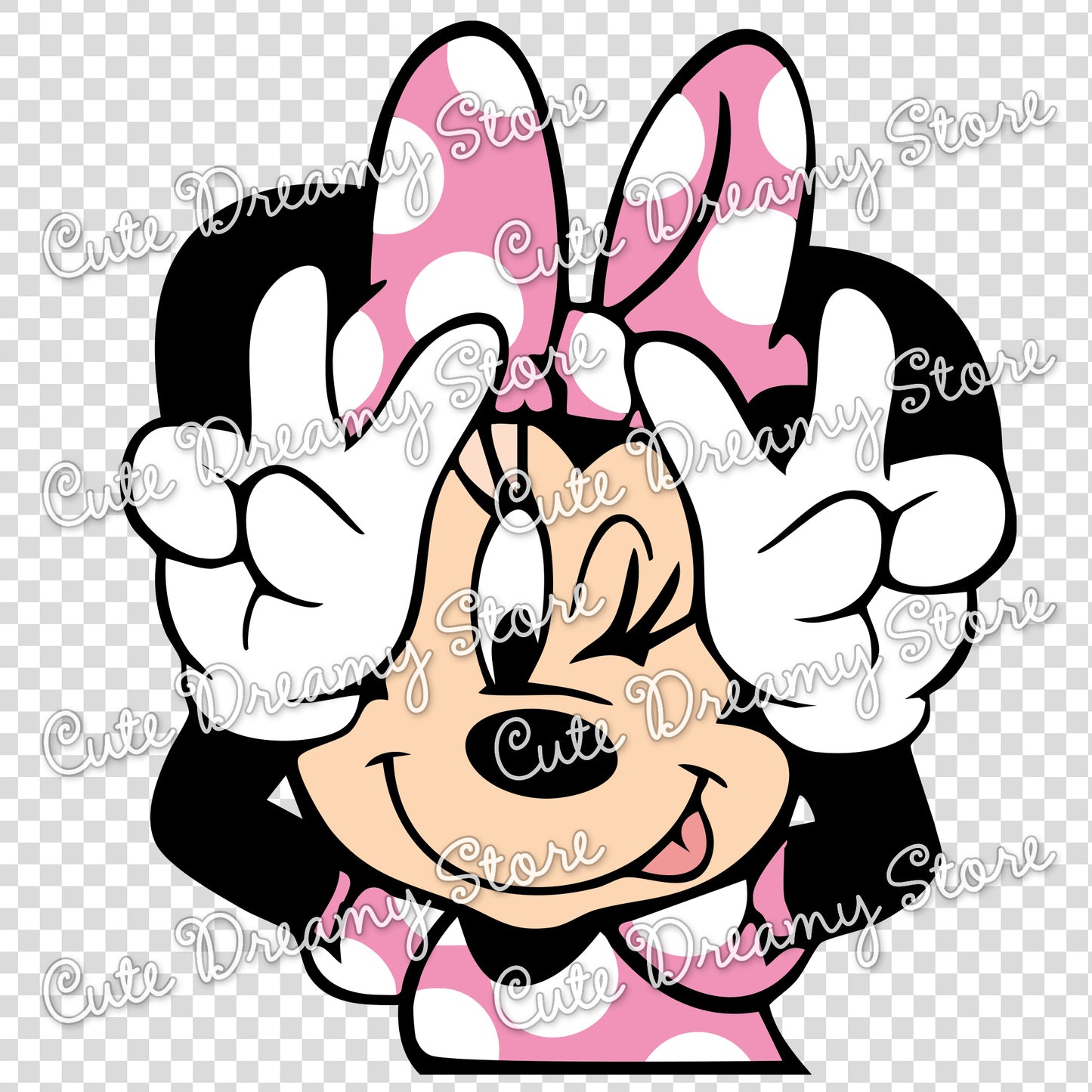 Minnie and Daisy Peace Sign Clipart SVG / PNG / EPS vector