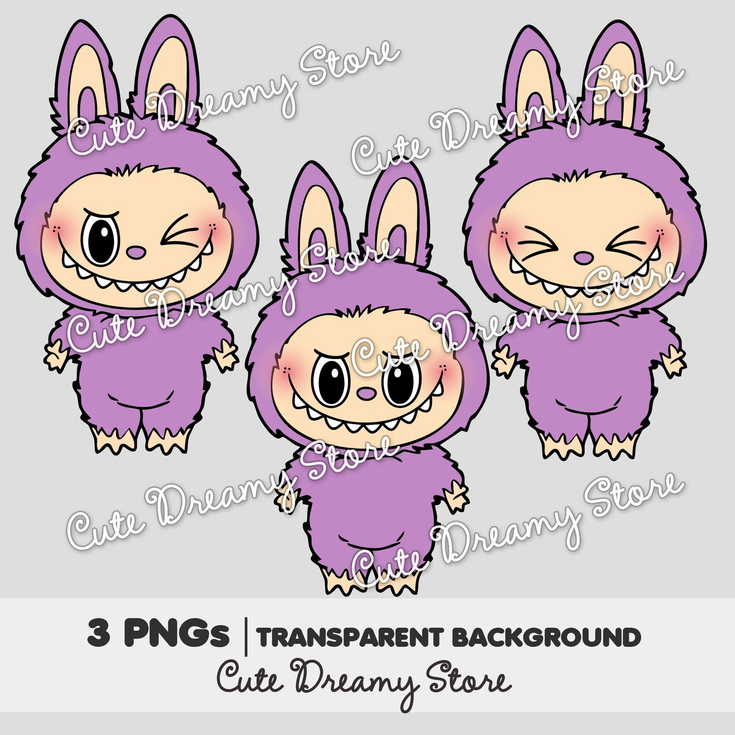 Purple Labubu Transparent PNG Clipart Download – High Quality