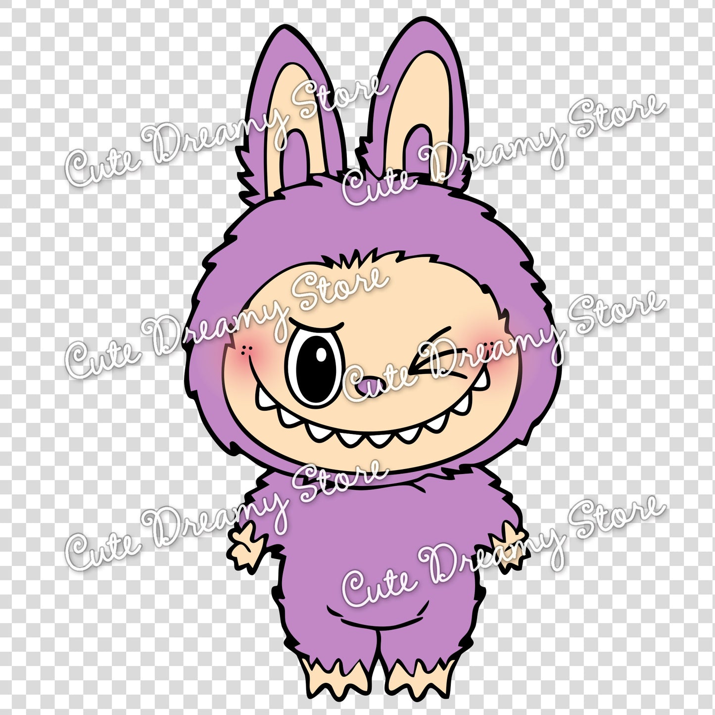 Purple Labubu Transparent PNG Clipart Download – High Quality