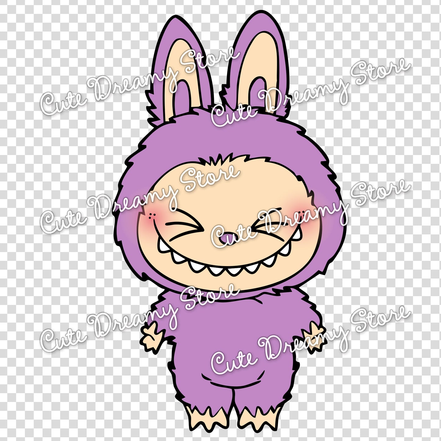 Purple Labubu Transparent PNG Clipart Download – High Quality