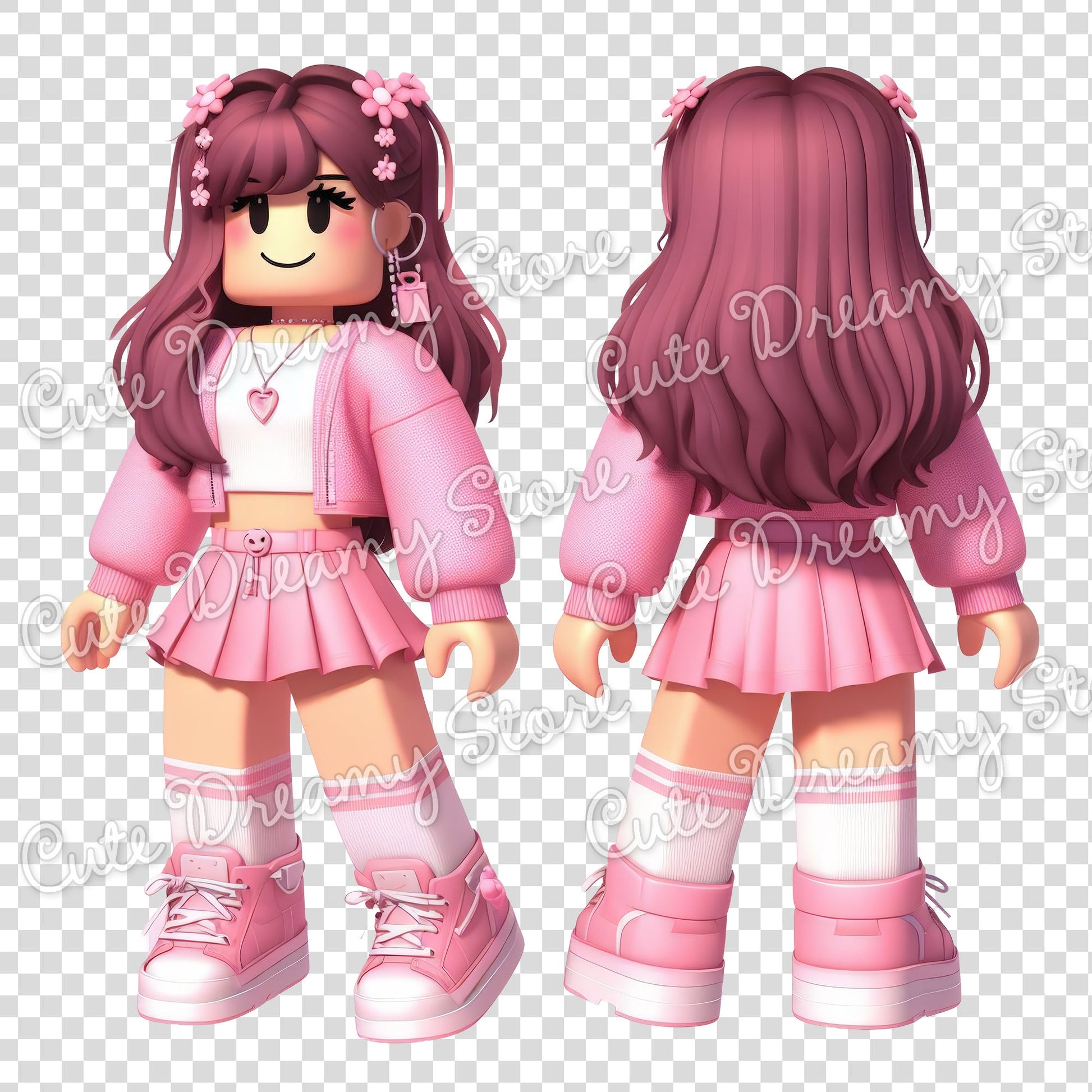 Roblox Pink Gamer Girls Clipart / PNG transparent Backgound - Cute Dreamy Store
