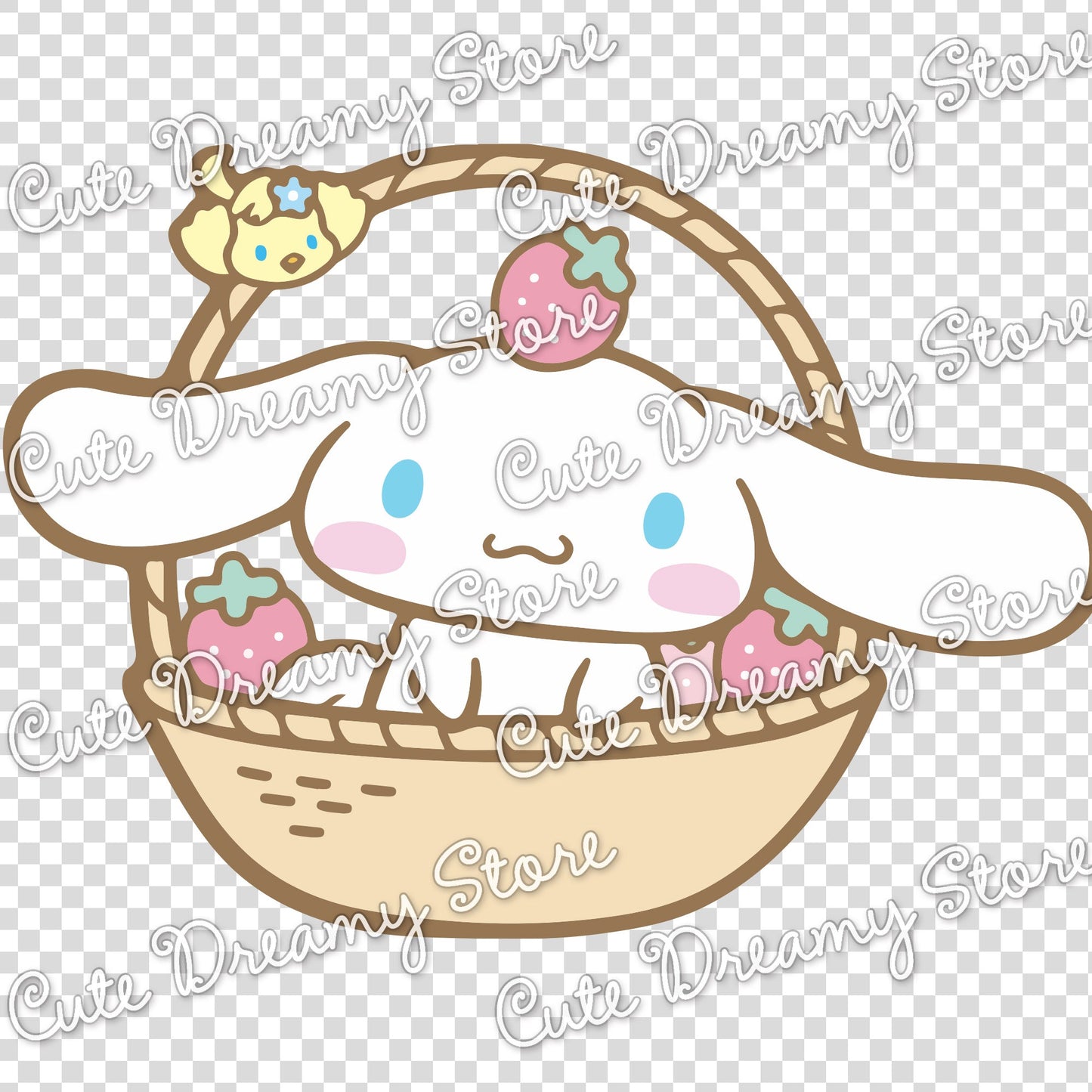 Strawberry Basket Cinnamoroll Clipart SVG / PNG / EPS vector
