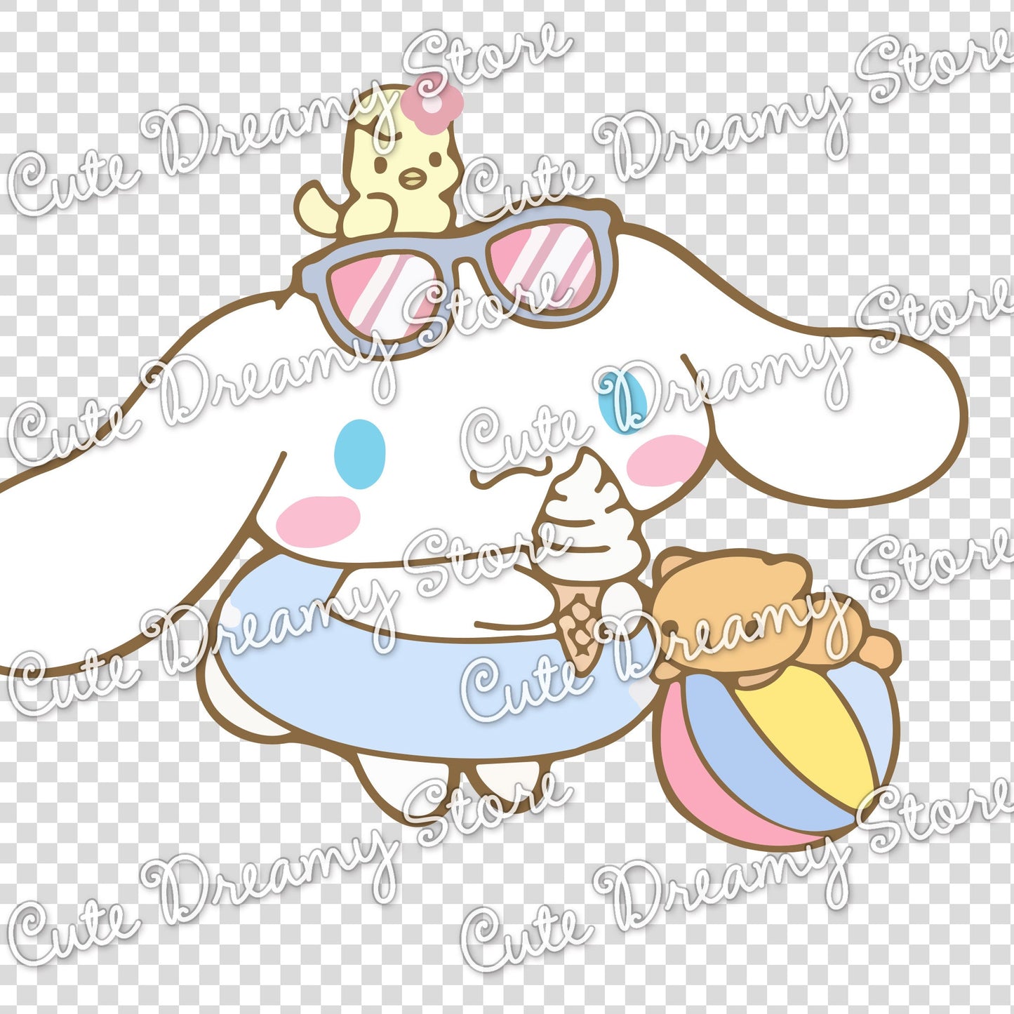 Summer and Ice Cream Cinnamoroll Clipart SVG / PNG / EPS vector