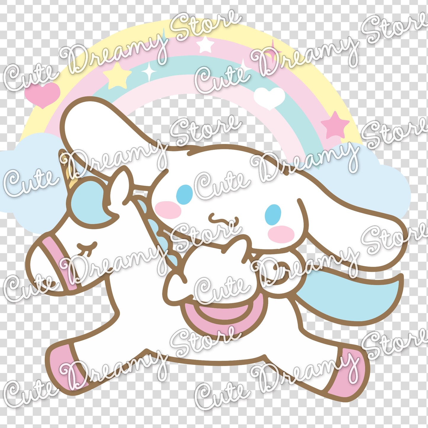 Unicorn Rainbow Cinnamoroll Clipart SVG / PNG / EPS vector
