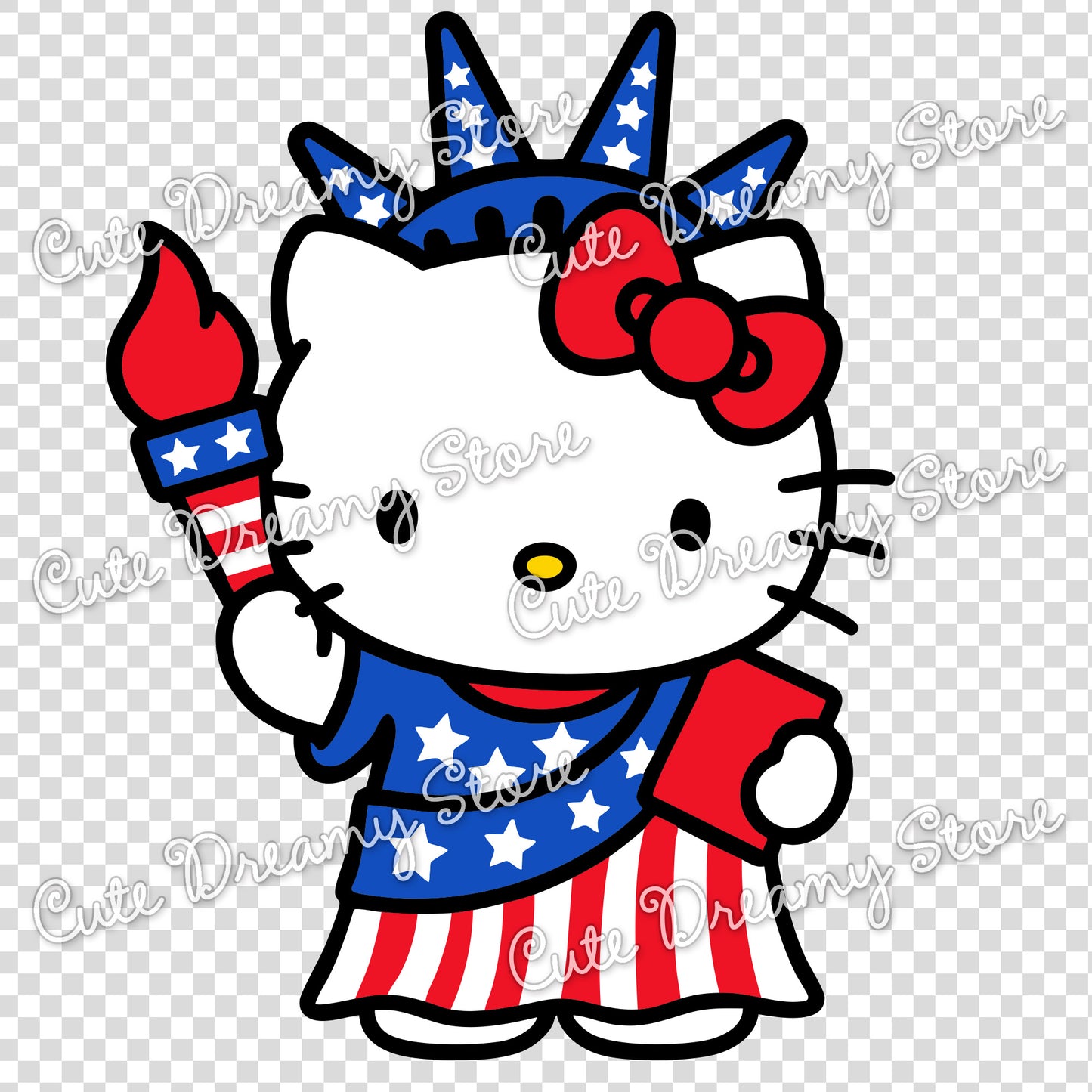 4th of July Hello Kitty clipart bundle SVG / PNG / EPS vector