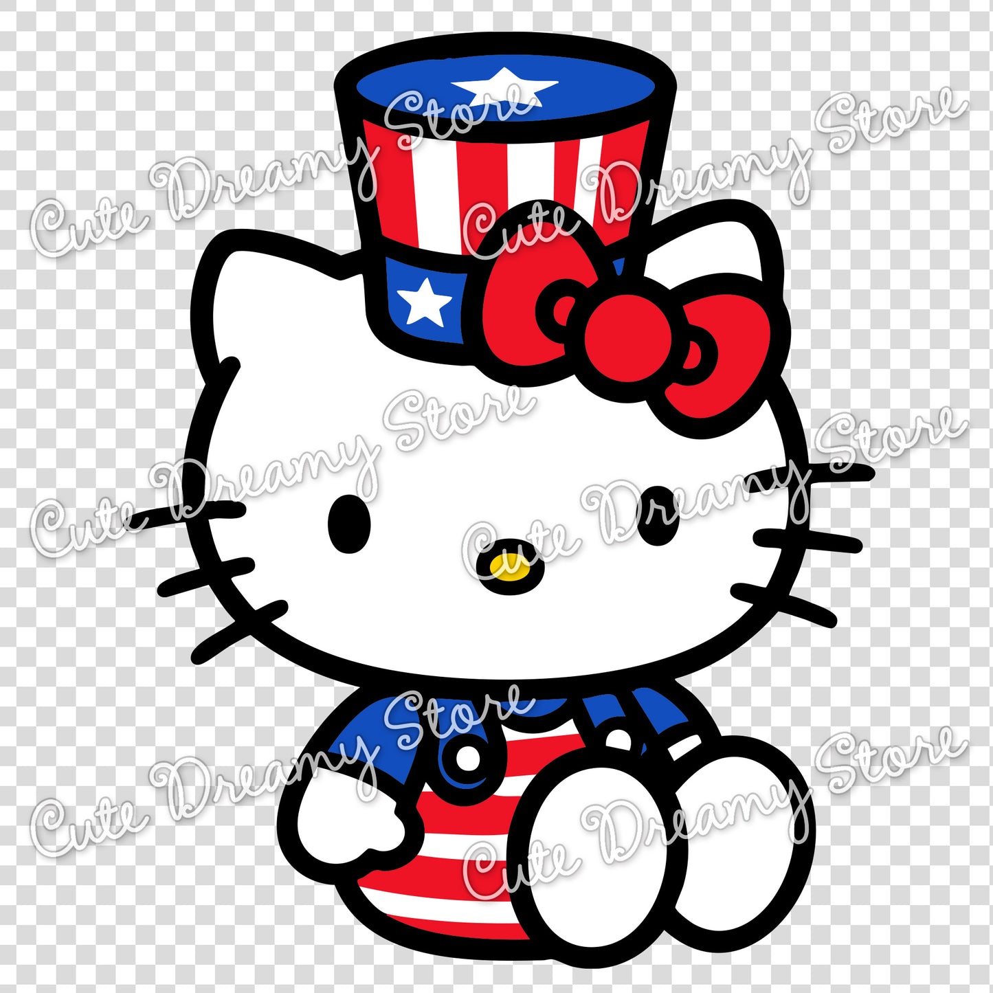 4th of July Hello Kitty clipart bundle SVG / PNG / EPS vector