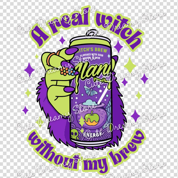 Alani a real witch without wy brew Halloween PNG Transparent Background clipart