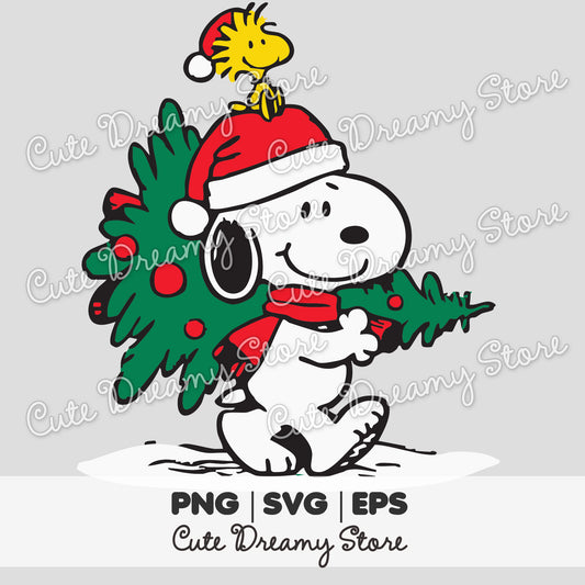 Christmas Snoopy Tree Clipart SVG / PNG / EPS vector