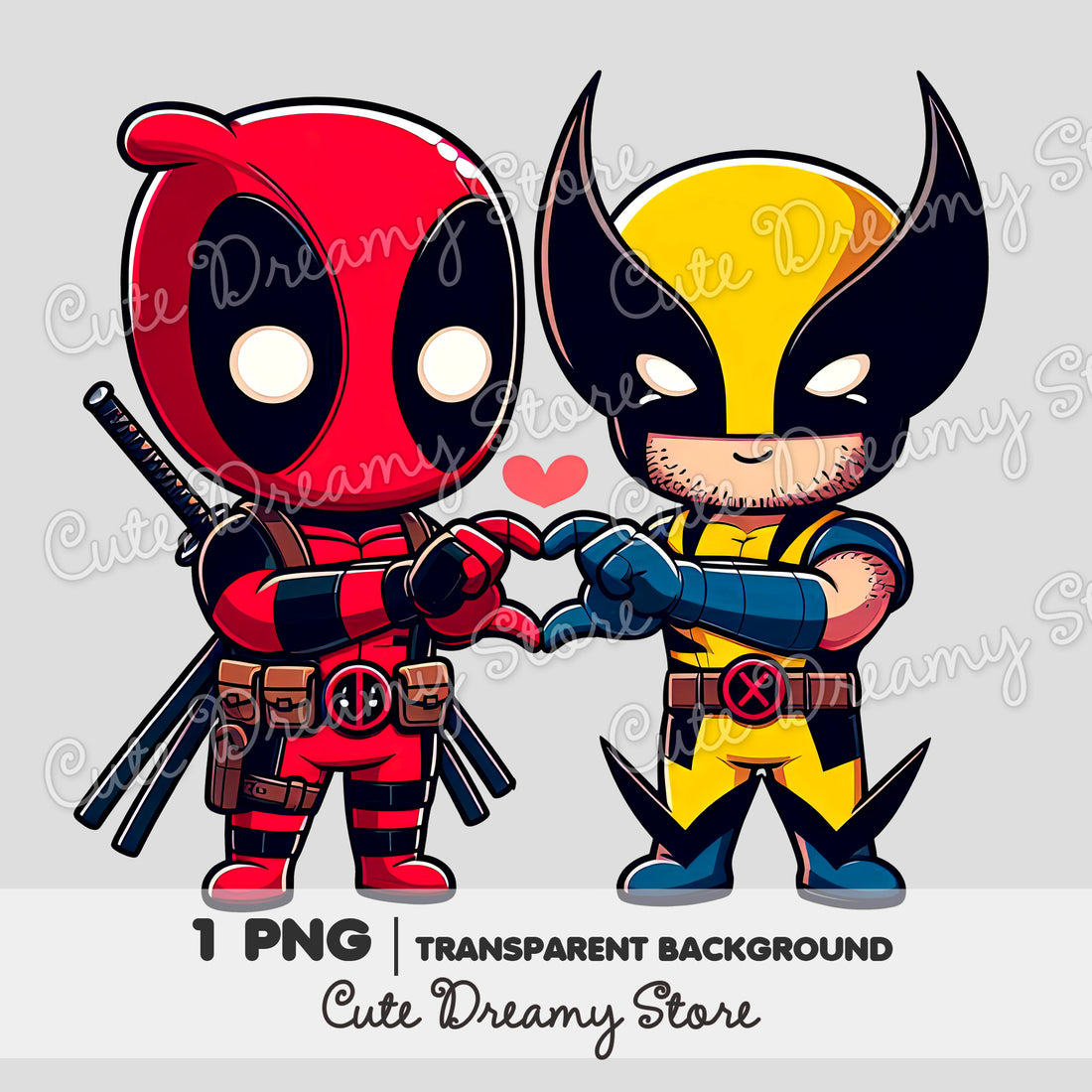 Wolverine and Deadpool clipart / PNG transparent background – Cute ...