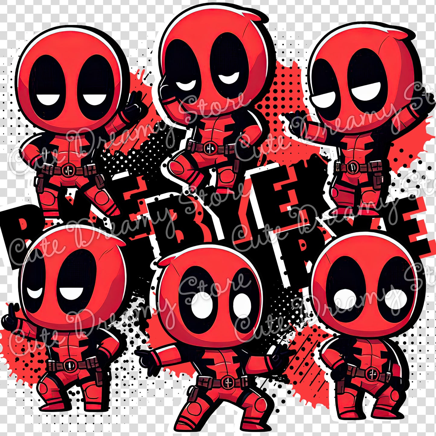 Deadpool Bye Bye Bye clipart / PNG transparent background