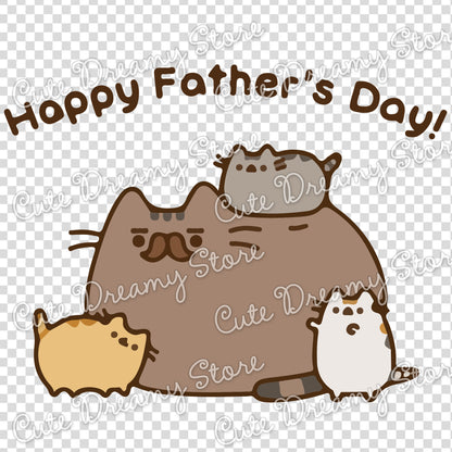 Father’s Day Pusheen Clipart SVG / PNG / EPS vector 02