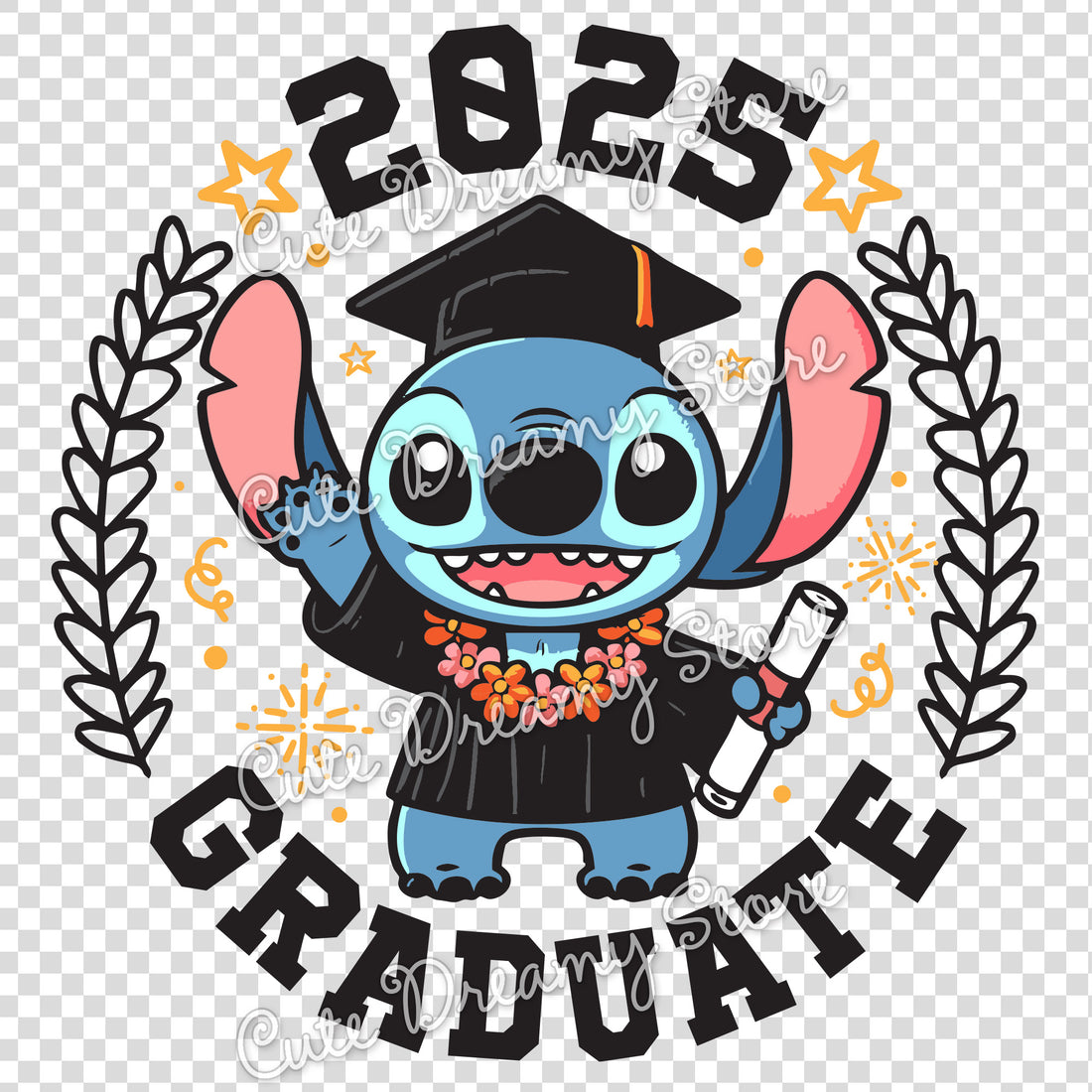 Graduación Stitch Clase 2025 Clipart SVG / PNG / EPS - Celebra tu viaje ...