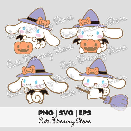 Halloween Cinnamoroll Clipart Bundle SVG / PNG / EPS vector