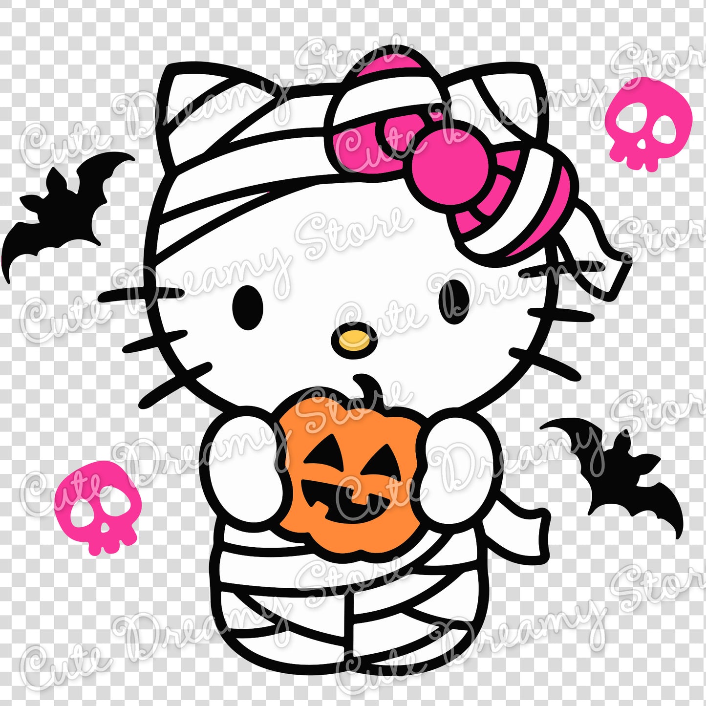 Halloween Mummy Hello Kitty Clipart SVG / PNG / EPS vector 02