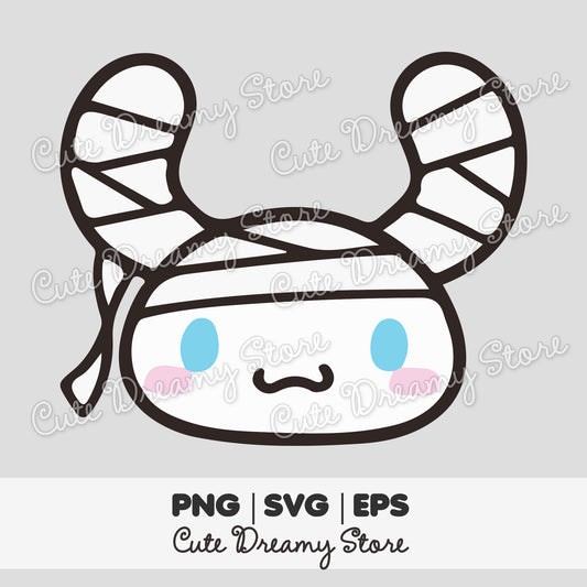 Halloween Mummy Cinnamoroll Clipart SVG / PNG / EPS vector