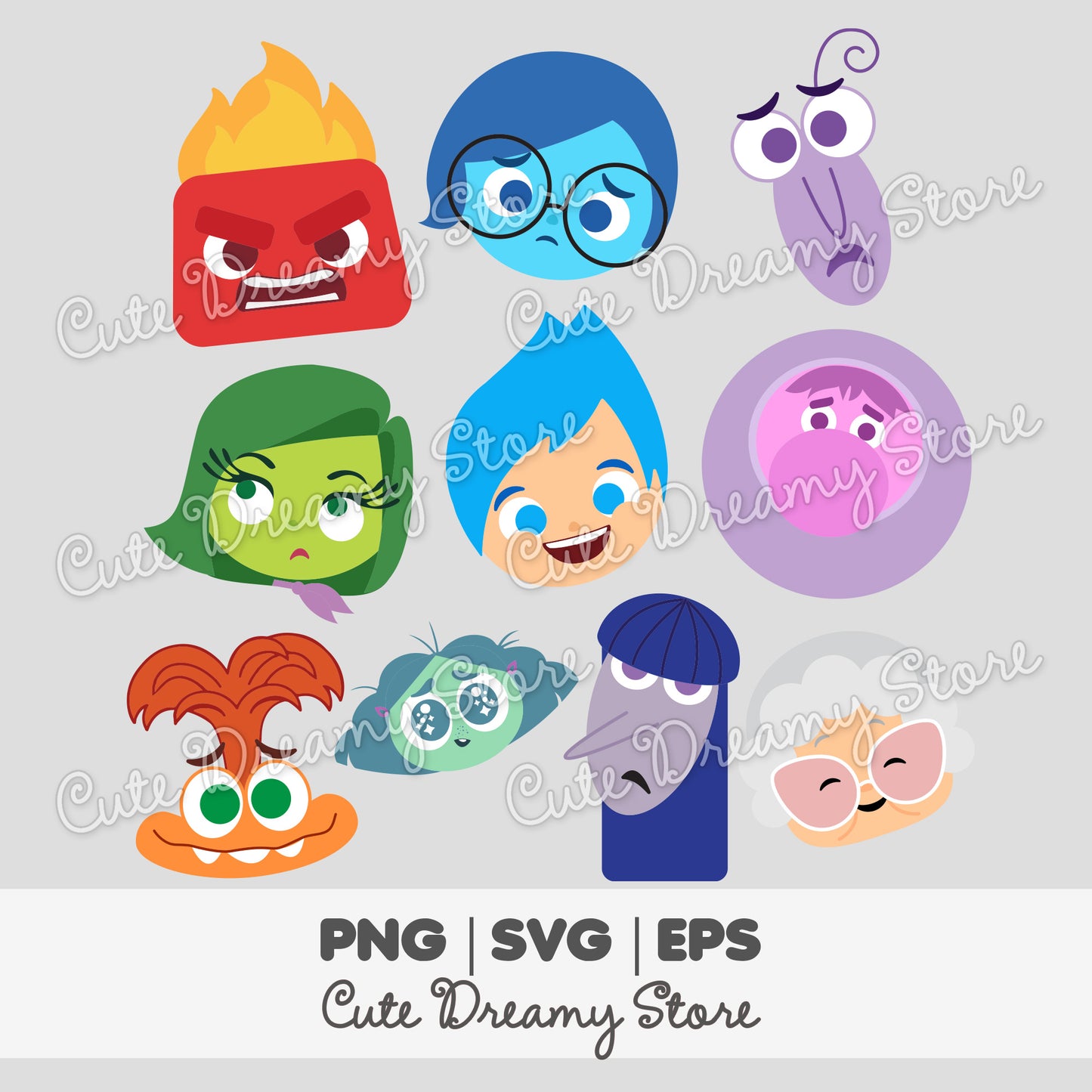 Inside Out 2 all characters Bundle Clipart SVG / PNG / EPS vector