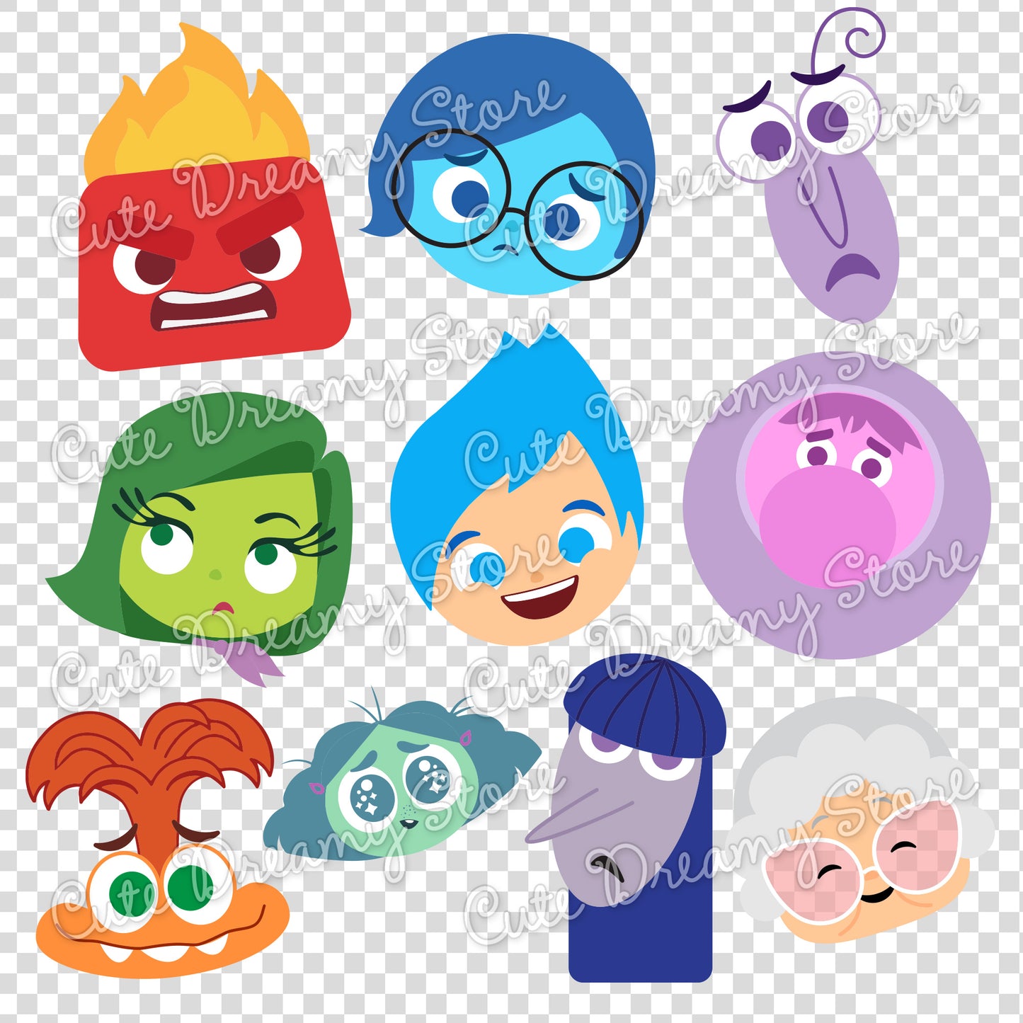 Inside Out 2 all characters Bundle Clipart SVG / PNG / EPS vector