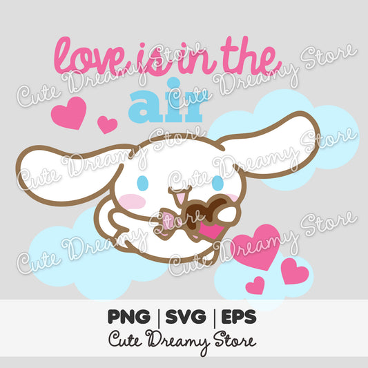 Cute Love is in the Air Cinnamoroll Clipart SVG / PNG / EPS vector