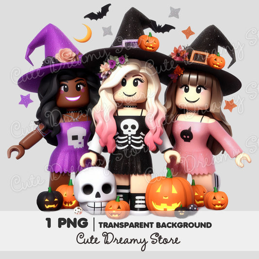 Roblox Halloween Girls Clipart / PNG transparent background