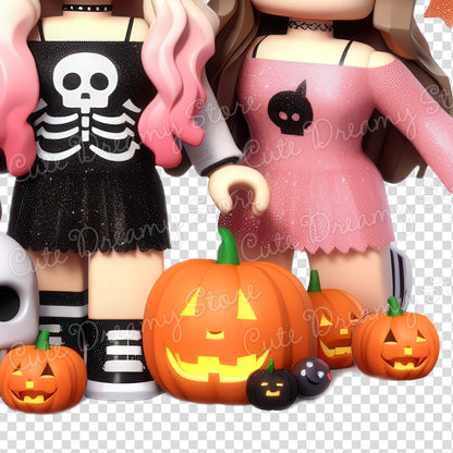 Roblox Halloween Girls Clipart / PNG transparent background