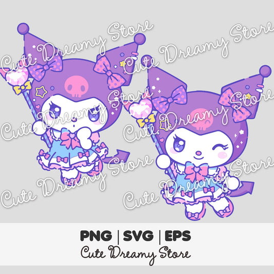 Adorable Kuromi Dress Clipart SVG / PNG / EPS Vector