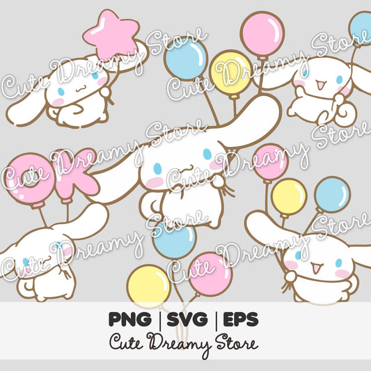 Balloons Cinnamoroll Bundle Clipart SVG / PNG / EPS vector